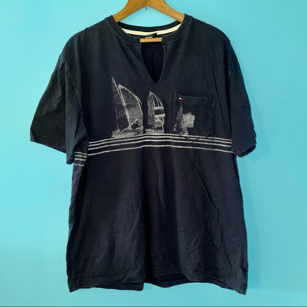 Tommy Hilfiger Sailboat Ocean Beach Shirt Vacation